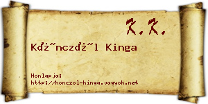 Könczöl Kinga névjegykártya